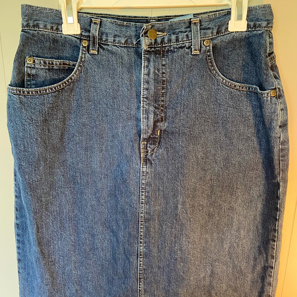 Denver Hayes Blue Denim Maxi Skirt